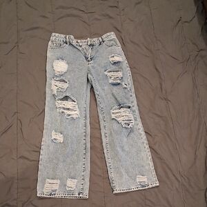 SHEIN Light Blue Washed Denim Jeans